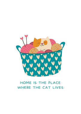 Cat in Yarn Basket