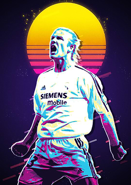 David Beckham Retro Football Player