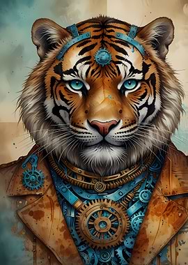 Steampunk Tiger Portrait