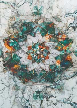 Geometric Marble Mandala