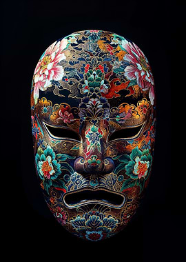 Japanese Floral Mask