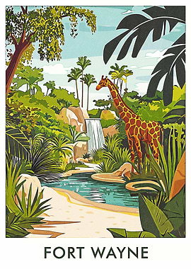 Fort Wayne Giraffe Poster