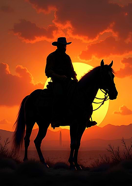 Rider Silhouette at Sunset