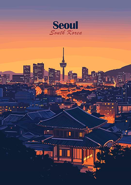 Seoul Skyline at Dusk