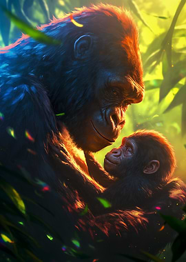 Gorilla Mother and Baby