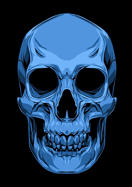Blue Skull Illustration
