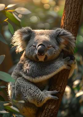 Koala Hugging Tree