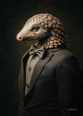 Pangolin in Suit Portrait