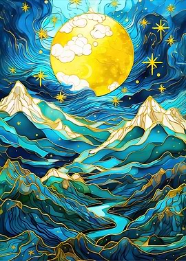 Night Sky Mountains
