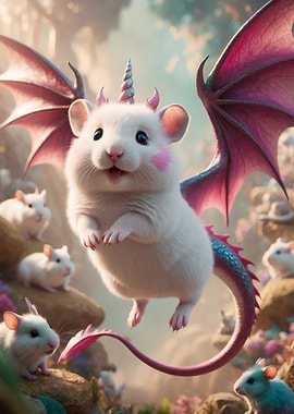 Unicorn White Mouse Dragon Hybrid