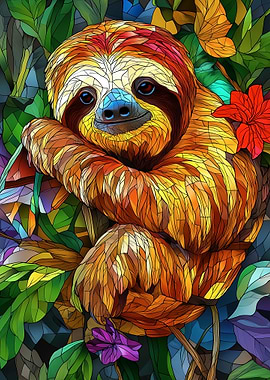 Sloth in Tropical Foliage