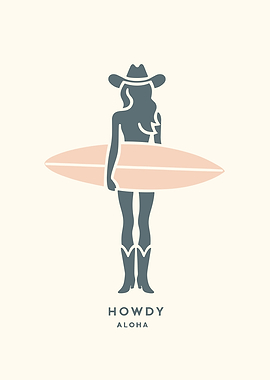 Cowgirl Surf Howdy Aloha