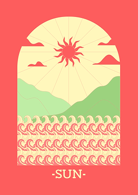 Sun and Waves Illustration