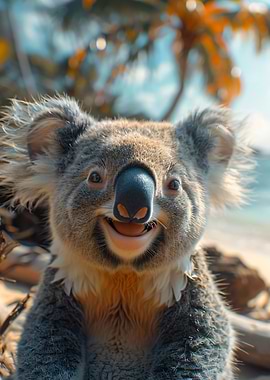 Smiling Koala Close-Up