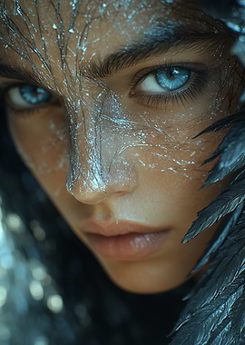 Mystical Woman with Feathers