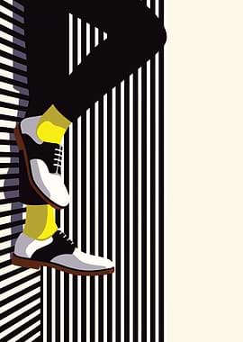 Black and White Stripes with Shoes