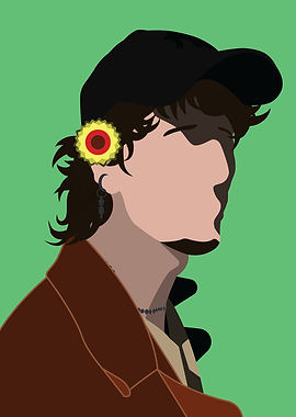 Minimal Man with Flower portrait