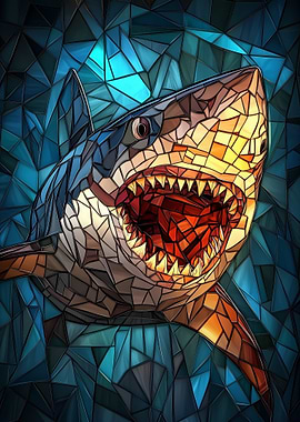 Shark Mosaic Art