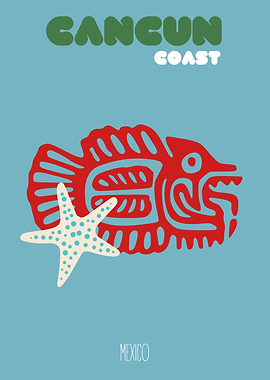 Cancun Coast Fish Illustration
