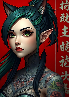 Anime Girl with Cat Ears