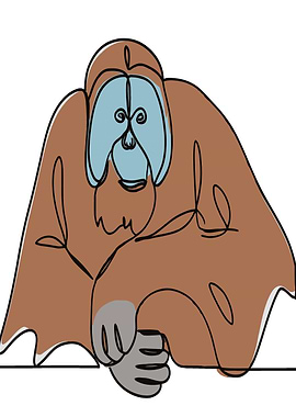 Orangutan Line Art