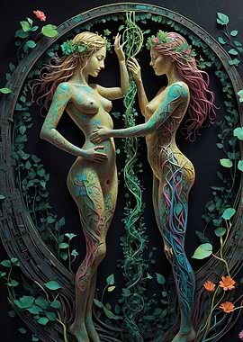 Twin Figures in a Forest