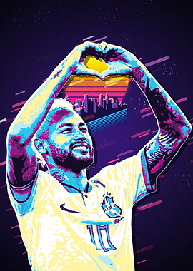 Neymar Jr. Retro Art