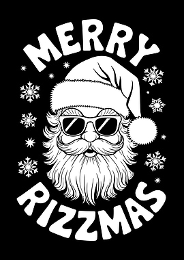Merry rizzmas Santa Claus with Sunglasses