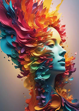 Abstract Paper Art Portrait