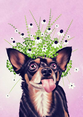 Floral Chihuahua Art