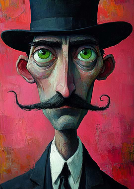 Man with Top Hat and Mustache