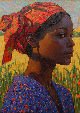 Malawian Grace: A Portrait in Vibrant Fields