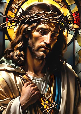 Jesus wears a crown of thorns