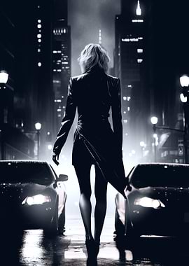 Woman Walking in City