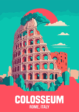 Colosseum Rome Poster Italy Landmark Eternal Rome Poster