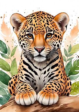 Leopard Cute Watercolor