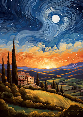 Starry Night Landscape