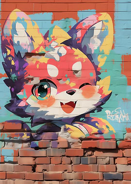Colorful Graffiti Fox