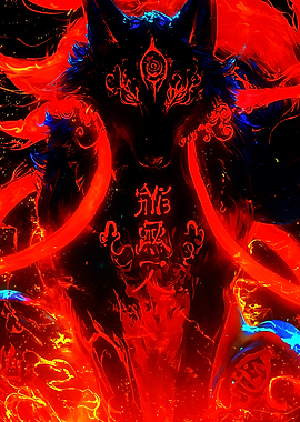 Fiery Wolf with Japanese S