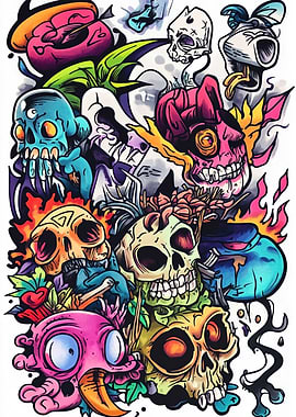 Colorful Skull Art