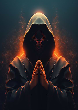 Hooded Figure in Fire