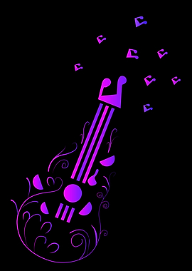 Purple Guitar Music Posters