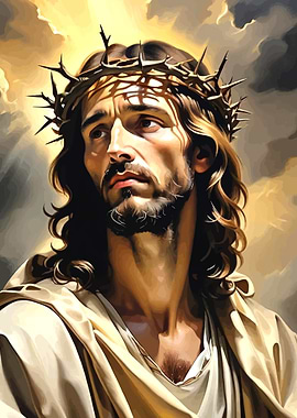 Jesus wears a crown of thorns