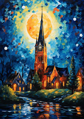 Church Under Moonlight