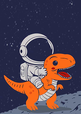 Astronaut Riding Dinosaur