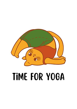 Yoga Cat Illustration