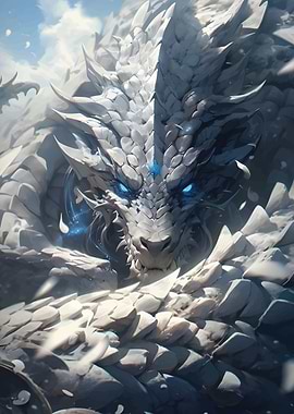 White Dragon with Blue Eye