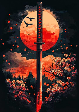 Samurai Sword Sunset