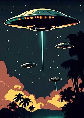 UFOs Over Palm Trees