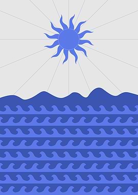 Blue Sun and Waves